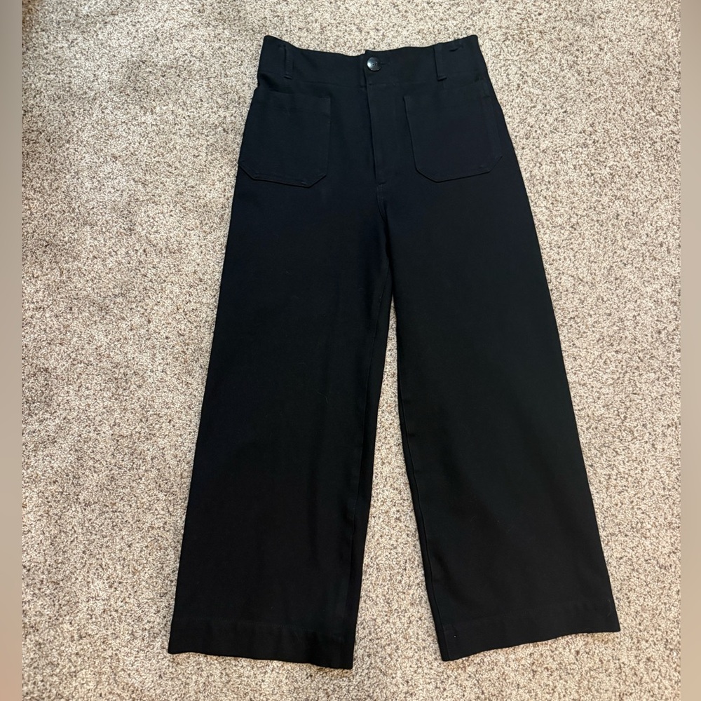 Anthropologie Maeve Collette Cropped Ponte Pants in Black
